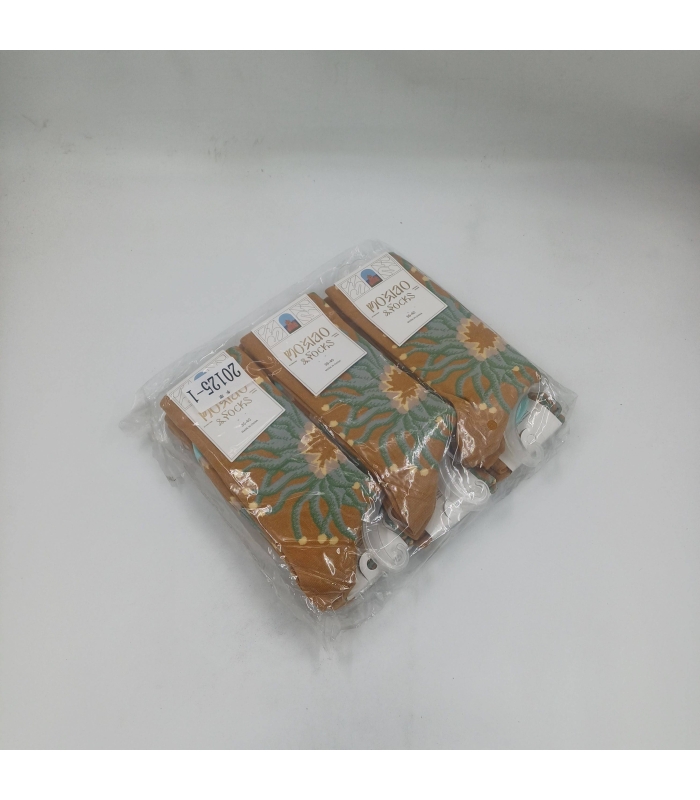 خرید عمده پک جوراب ساقدار زنانه Moxiao ماکسیو طرح گل درشت - بسته 12 جفتی