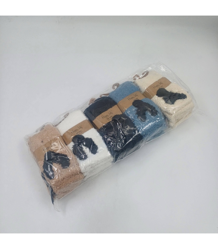 خرید عمده پک جوراب بوکله ساقدار زنانه هپی جولی طرح سگ - بسته 10 جفتی