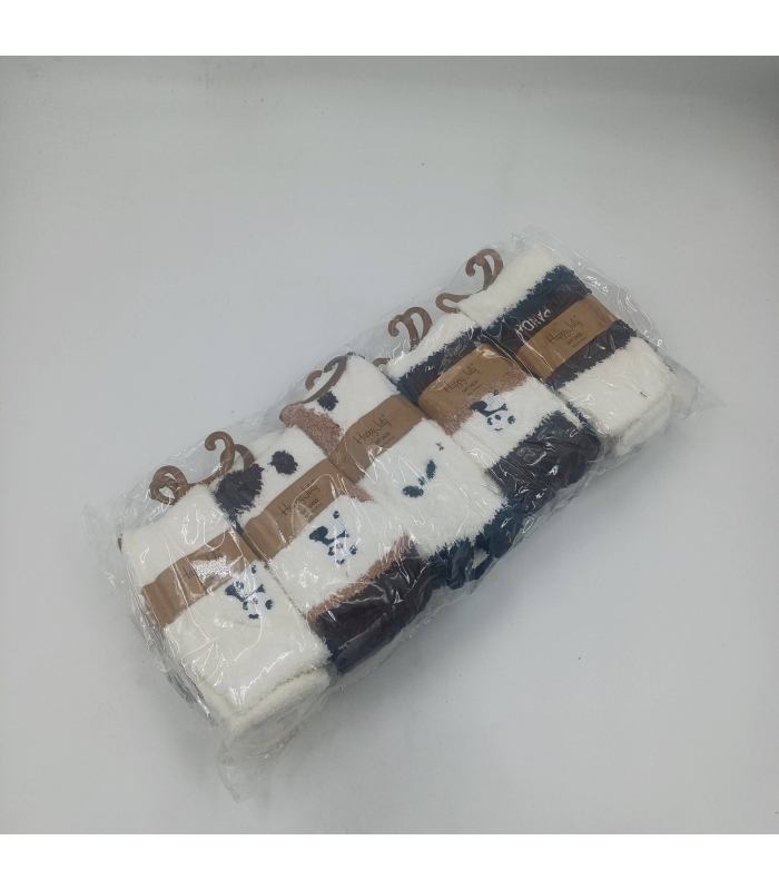 خرید عمده پک جوراب بوکله ساقدار زنانه هپی جولی طرح پاندا - بسته 10 جفتی