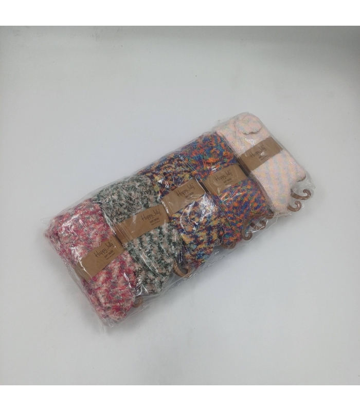 خرید عمده پک جوراب بوکله ساقدار زنانه هپی جولی طرح آبرنگی - بسته 10 جفتی