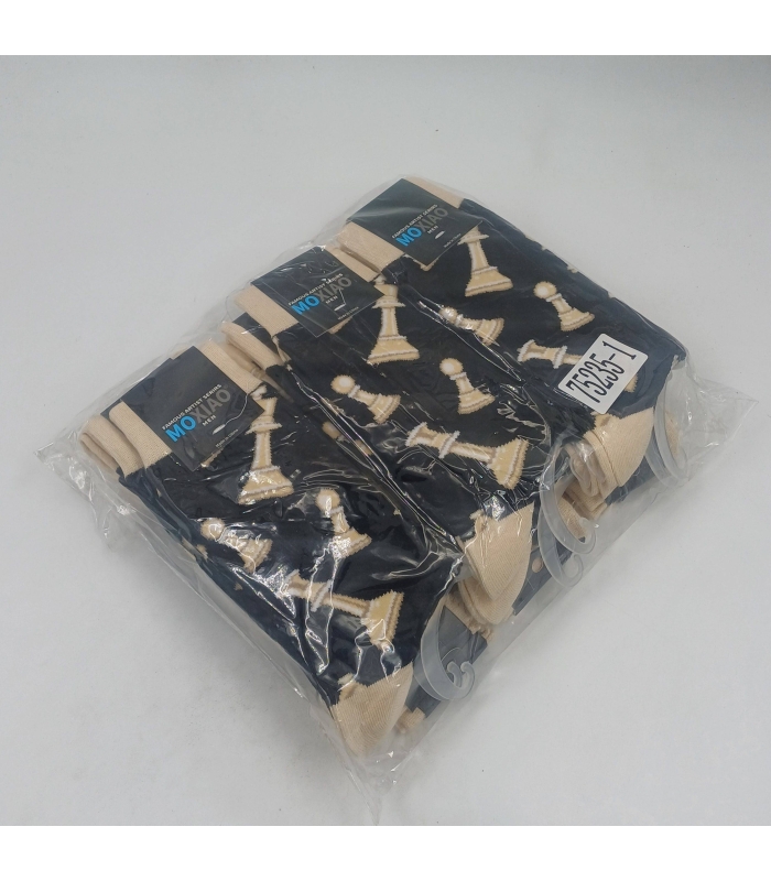 خرید عمده پک جوراب ساقدار مردانه ماکسیو Moxiao طرح مهره شطرنج - بسته 12 جفتی