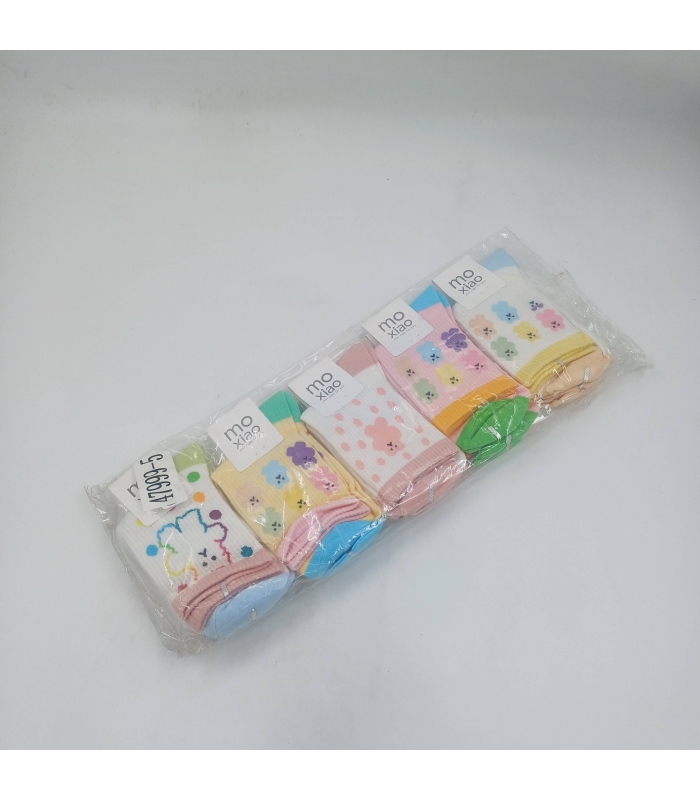 خرید عمده پک جوراب نیم ساق زنانه ماکسیو طرح پاستیل خرسی - بسته 10 جفتی