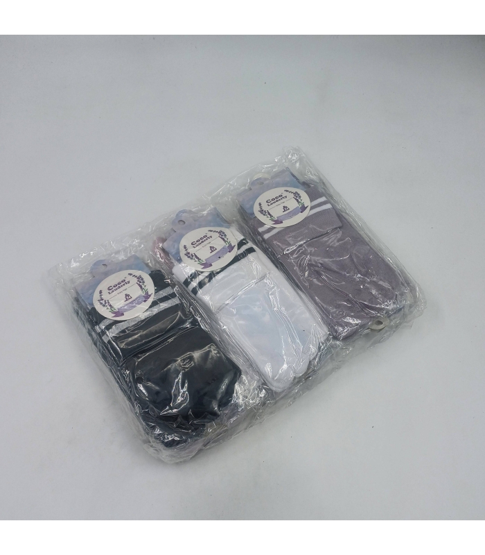 خرید عمده پک جوراب نیم ساق زنانه یوگا انگشتی طرح دو خط - بسته 12 جفتی