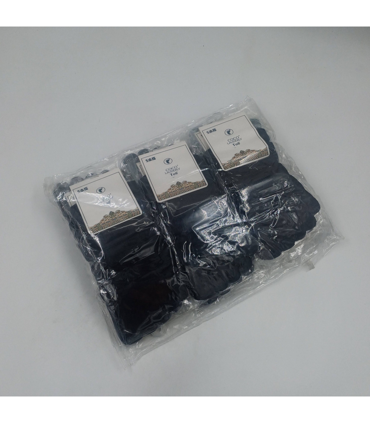 خرید عمده پک جوراب نیم ساق زنانه یوگا انگشتی طرح ساده - بسته 12 جفتی