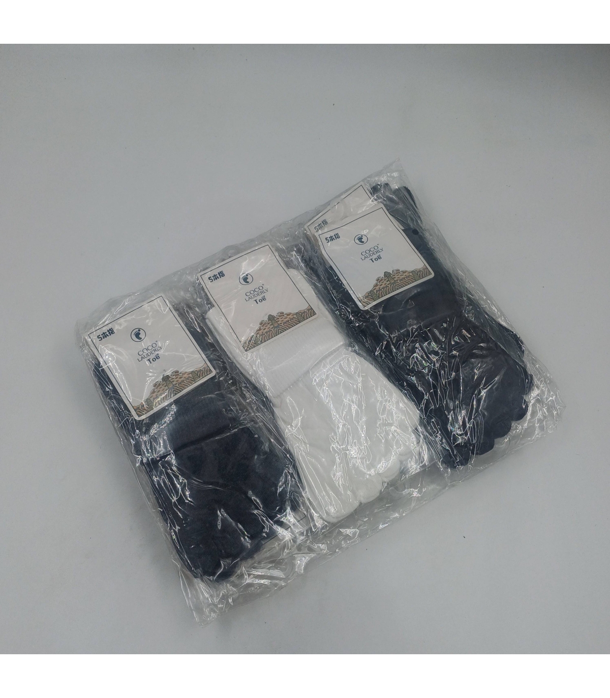 خرید عمده پک جوراب نیم ساق زنانه یوگا انگشتی طرح ساده - بسته 12 جفتی