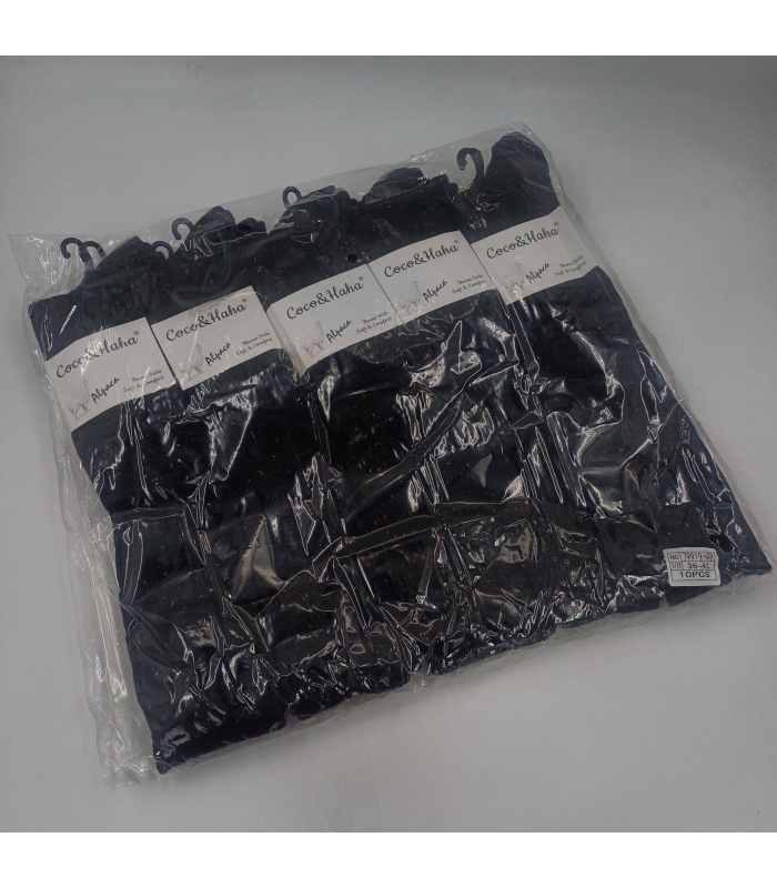 خرید عمده پک جوراب پشمی سه ربع زنانه کوکو اند هانا طرح برفکی - بسته 10 جفتی