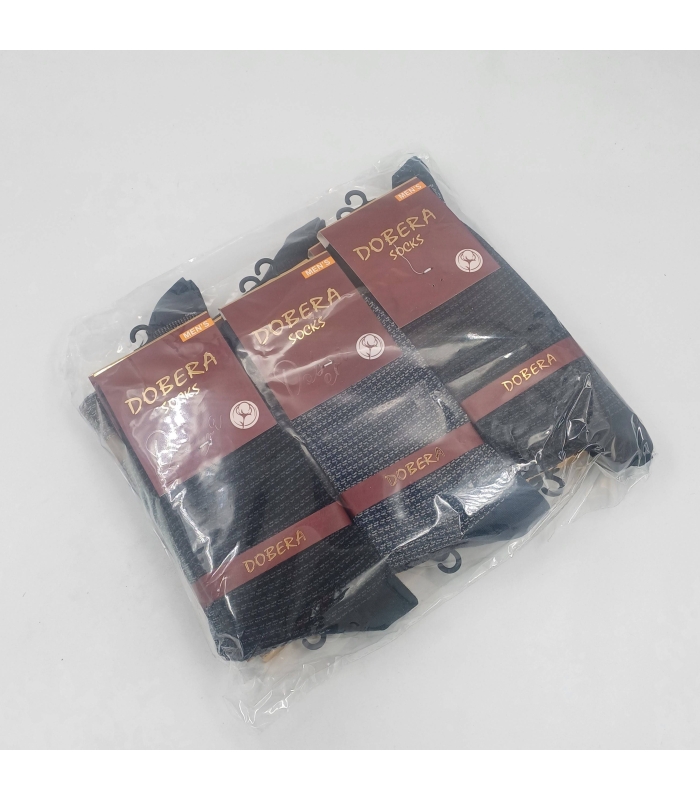 خرید عمده پک جوراب ساقدار مردانه دوبرا Dobera نخی دو سیلندر طرح کلاسیک 5 - بسته 12 جفتی