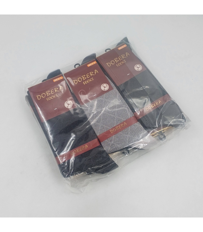 خرید عمده پک جوراب ساقدار مردانه دوبرا Dobera نخی دو سیلندر طرح کلاسیک 2 - بسته 12 جفتی
