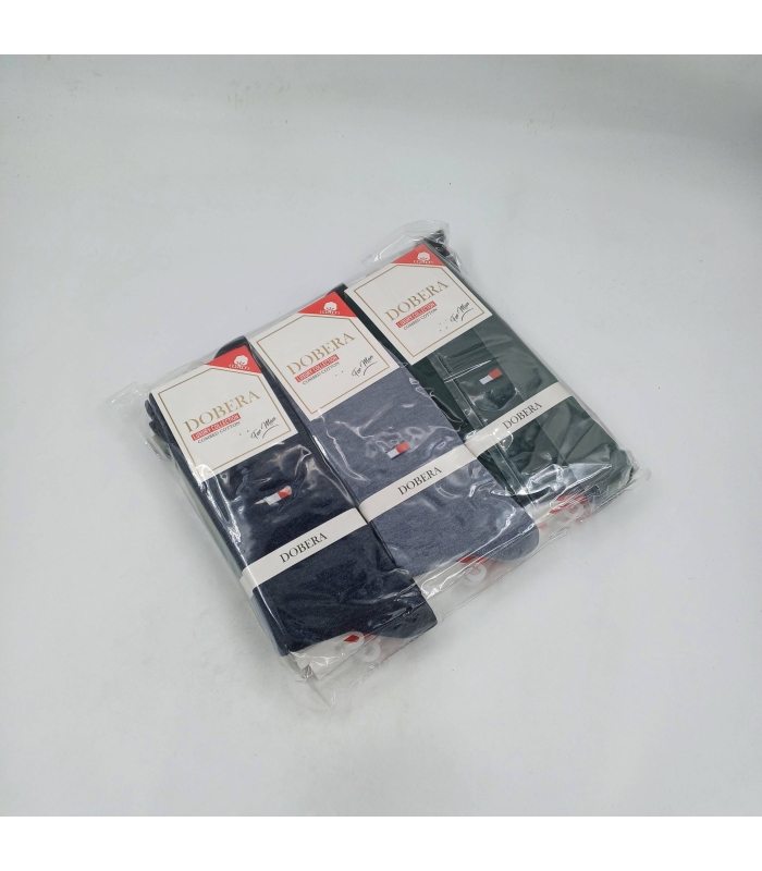 خرید عمده پک جوراب ساقدار مردانه دوبرا Dobera نخ هندی طرح Tommy - بسته 12 جفتی