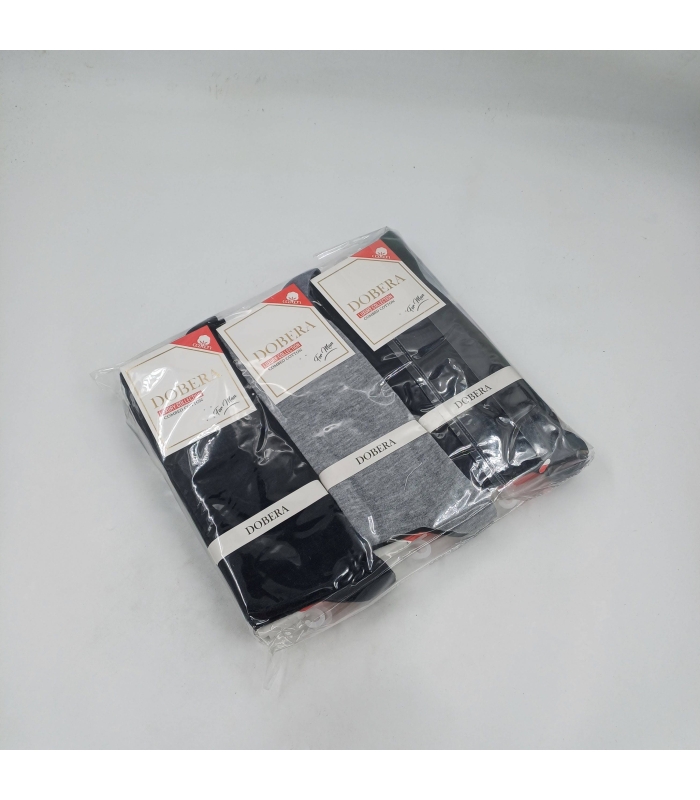 خرید عمده پک جوراب ساقدار مردانه دوبرا Dobera نخ هندی طرح ساده - بسته 12 جفتی
