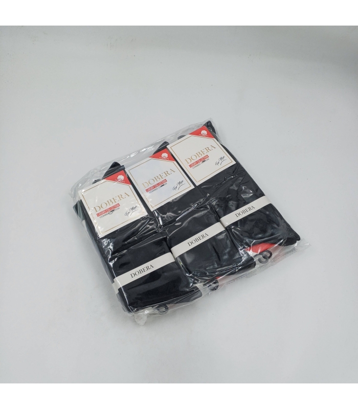 خرید عمده پک جوراب ساقدار مردانه دوبرا Dobera نخ هندی طرح ساده - بسته 12 جفتی