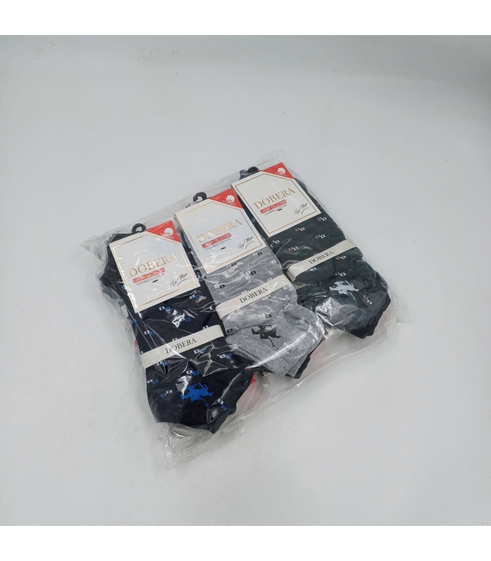 خرید عمده پک جوراب مچی مردانه دوبرا Dobera نخ هندی طرح Polo - بسته 12 جفتی