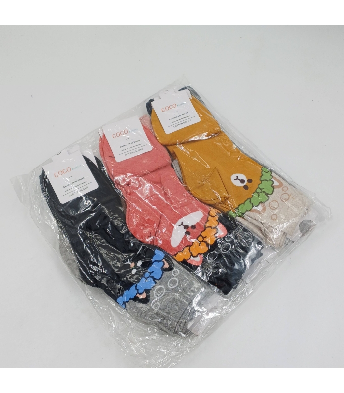 خرید عمده پک جوراب نیم ساق زنانه کوکو اند دوبرا Coco & Dobera طرح گربه - بسته 12 جفتی