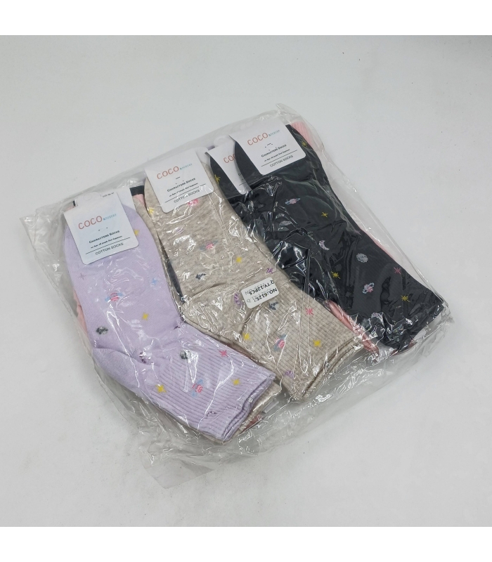 خرید عمده پک جوراب نیم ساق زنانه کوکو اند دوبرا Coco & Dobera طرح منظومه - بسته 12 جفتی