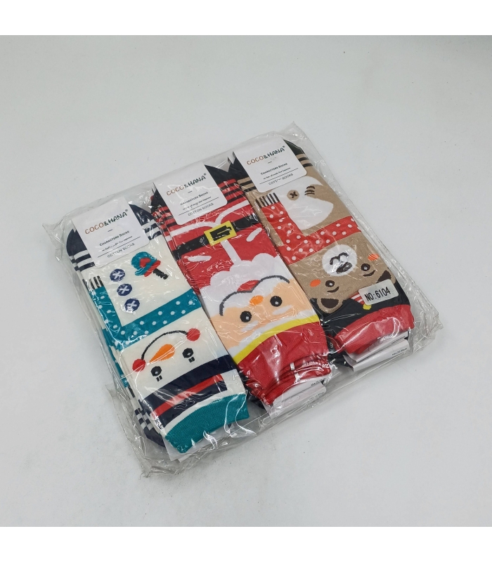 خرید عمده پک جوراب نیم ساق زنانه کوکو اند دوبرا Coco & Dobera طرح کریسمس 3 - بسته 12 جفتی