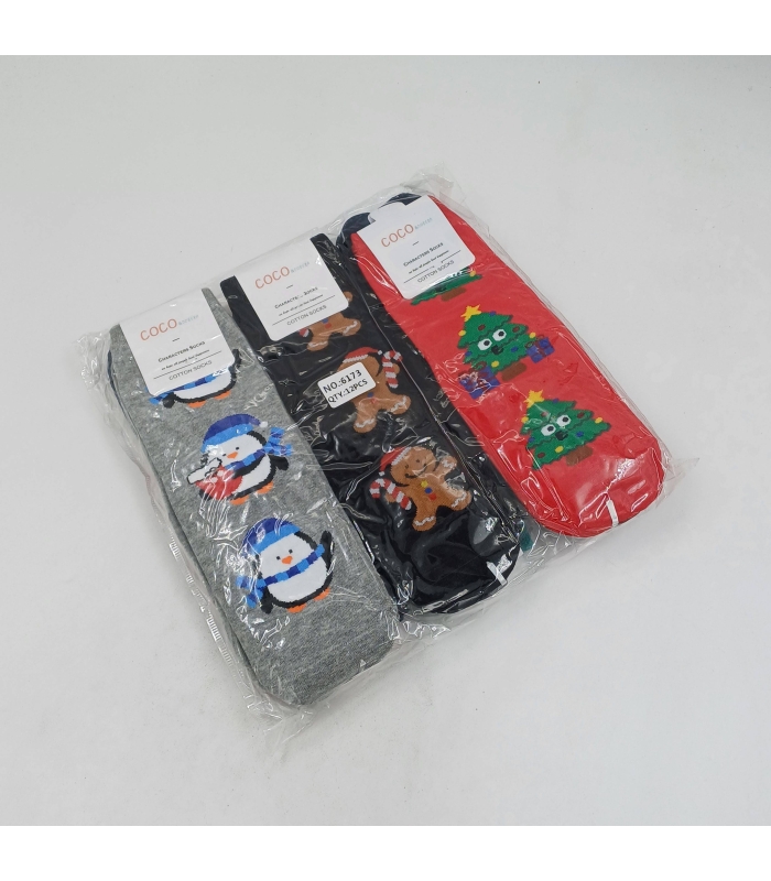 خرید عمده پک جوراب نیم ساق زنانه کوکو اند دوبرا Coco & Dobera طرح کریسمس 2 - بسته 12 جفتی