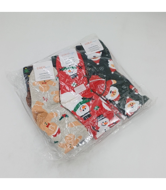 خرید عمده پک جوراب نیم ساق زنانه کوکو اند دوبرا Coco & Dobera طرح کریسمس 4 - بسته 12 جفتی