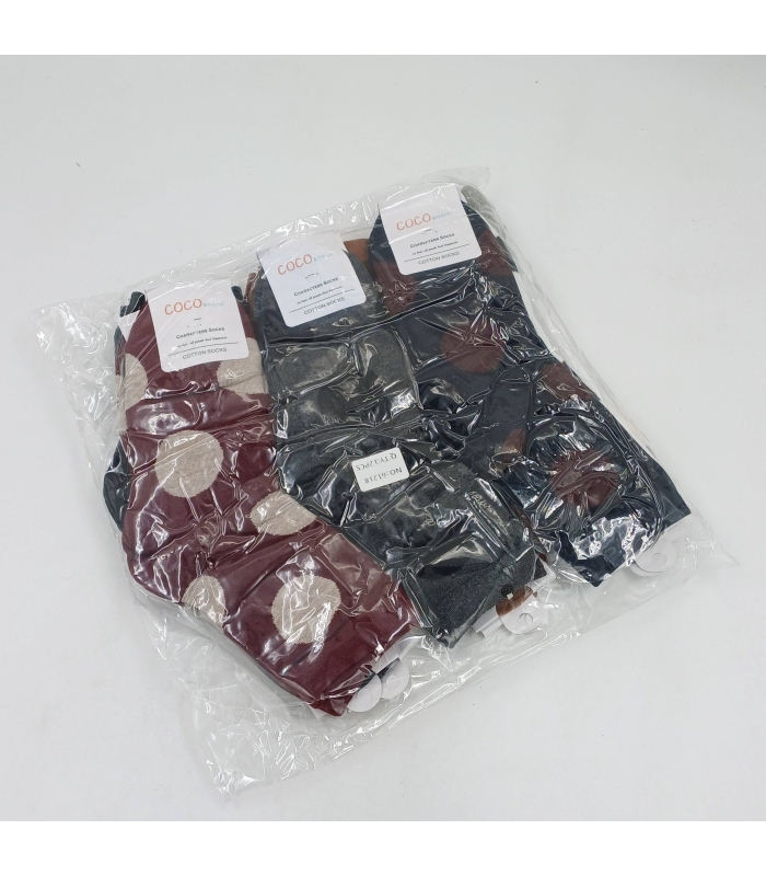 خرید عمده پک جوراب نیم ساق زنانه کوکو اند دوبرا Coco & Dobera طرح خالخالی - بسته 12 جفتی