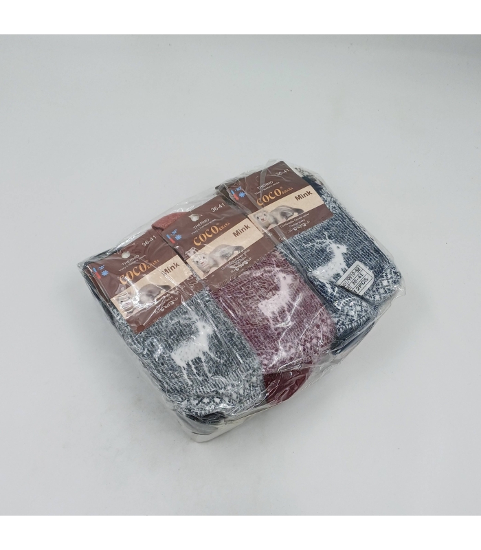 خرید عمده پک جوراب موهر ساقدار زنانه Coco & Hana کوکو اند هانا طرح گوزن