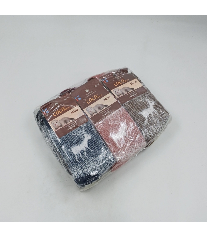 خرید عمده پک جوراب موهر ساقدار زنانه Coco & Hana کوکو اند هانا طرح گوزن