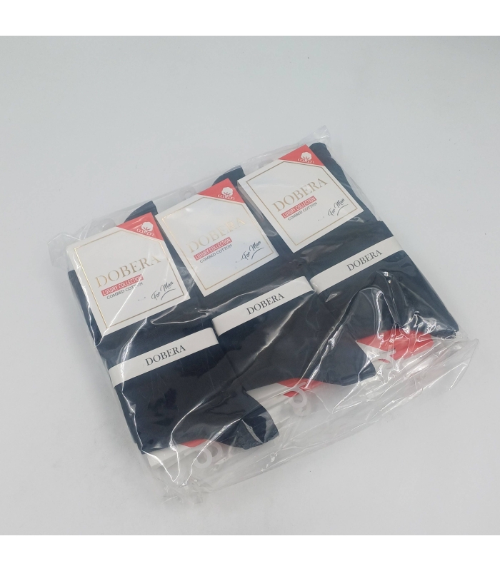 خرید عمده پک جوراب نیم ساق مردانه دوبرا Dobera نخ هندی طرح ساده - بسته 12 جفتی