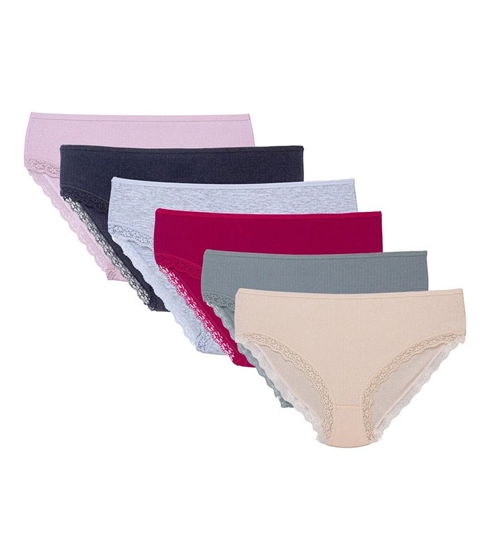 خرید عمده پک شورت زنانه اسلیپ نخ و گیپور کبریتی Misspel میسپل کد 1625 میکس ساده - بسته 12 عددی