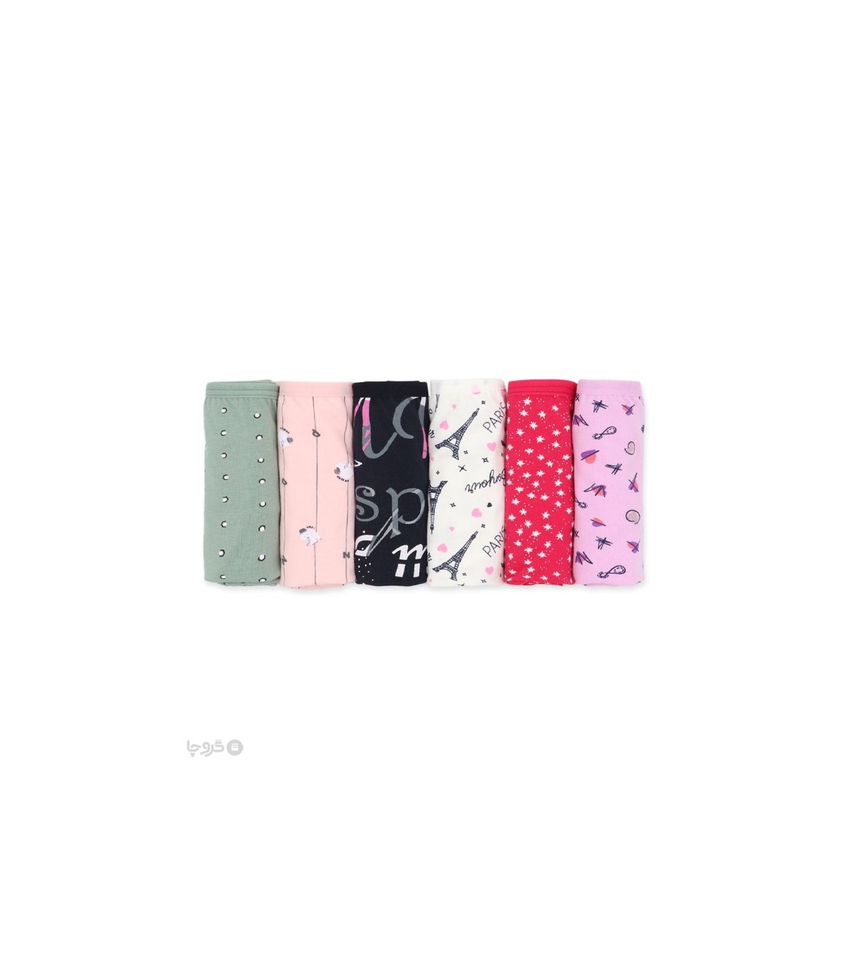 خرید عمده پک شورت زنانه اسلیپ نخی Misspel میسپل کد 6000 میکس طرح‌دار - 2 جعبه 6 عددی