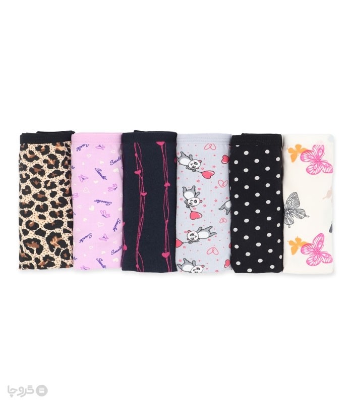 خرید عمده پک شورت زنانه اسلیپ نخی Misspel میسپل کد 5000 میکس طرح‌دار - 2 بسته 6 عددی