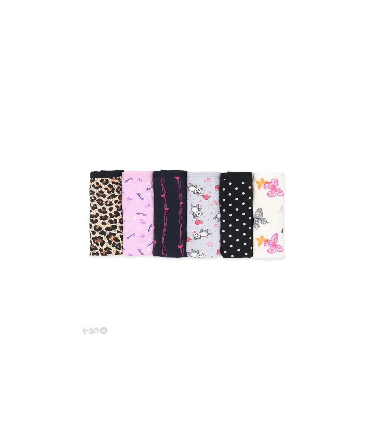 خرید عمده پک شورت زنانه اسلیپ نخی Misspel میسپل کد 5000 میکس طرح‌دار - 2 بسته 6 عددی