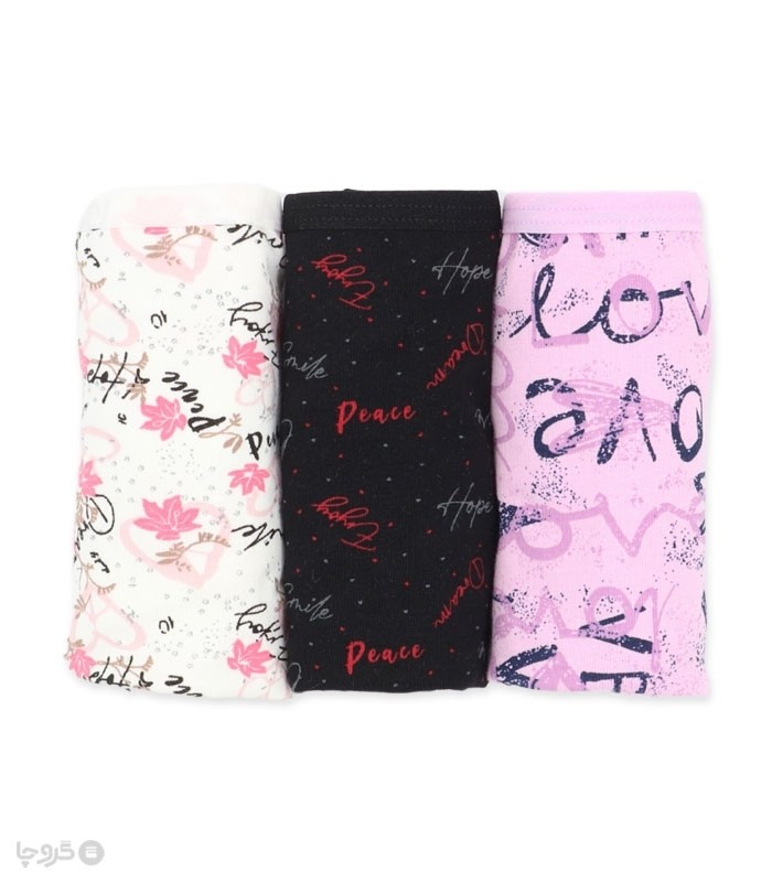 خرید عمده پک شورت زنانه اسلیپ نخی Misspel میسپل کد 4000 میکس طرح‌دار - 4 بسته 3 عددی