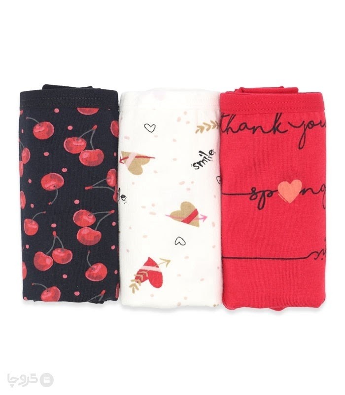 خرید عمده پک شورت زنانه اسلیپ نخی Misspel میسپل کد 4000 میکس طرح‌دار - 4 بسته 3 عددی