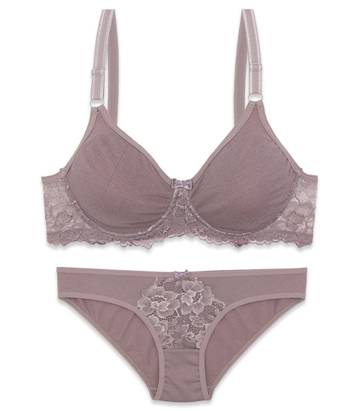 پک ست شورت و سوتین پرسی نخ و دانتل فنردار ایزابلا کد 0170 - بسته 4 عددی