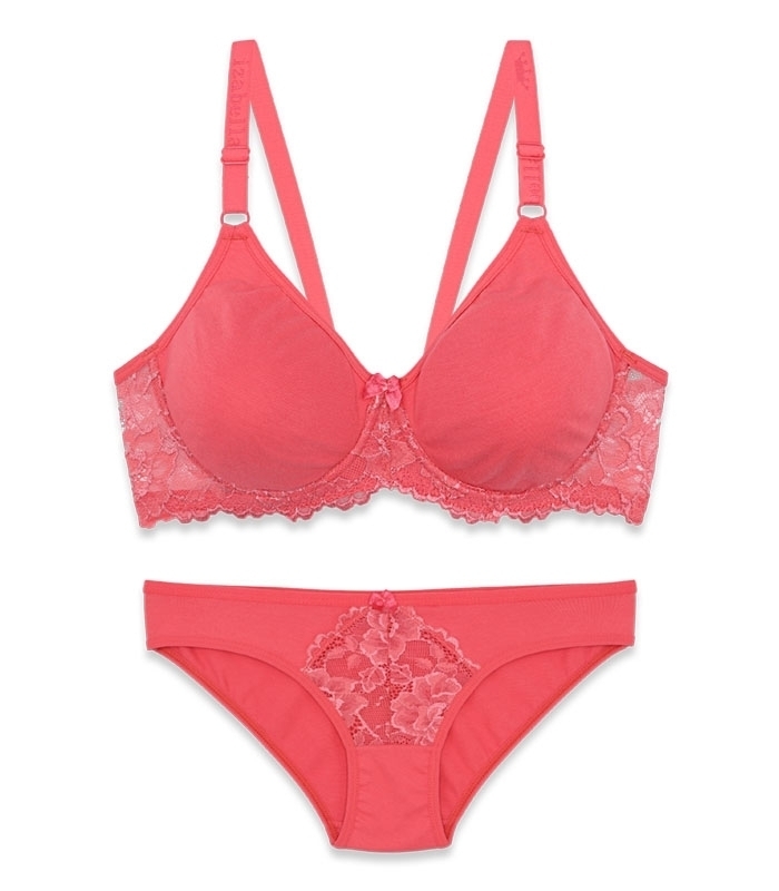 پک ست شورت و سوتین پرسی نخ و دانتل فنردار ایزابلا کد 0170 - بسته 4 عددی