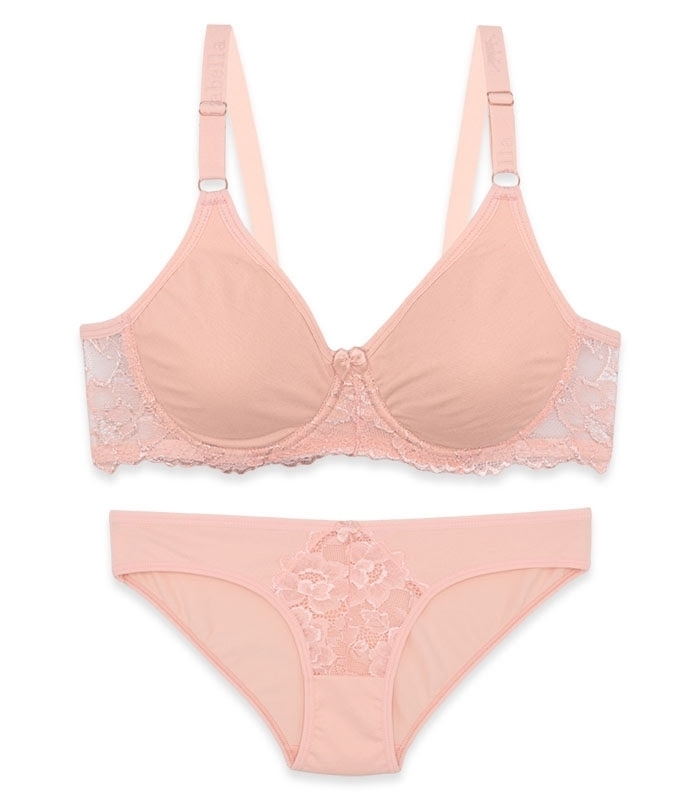 پک ست شورت و سوتین پرسی نخ و دانتل فنردار ایزابلا کد 0170 - بسته 4 عددی