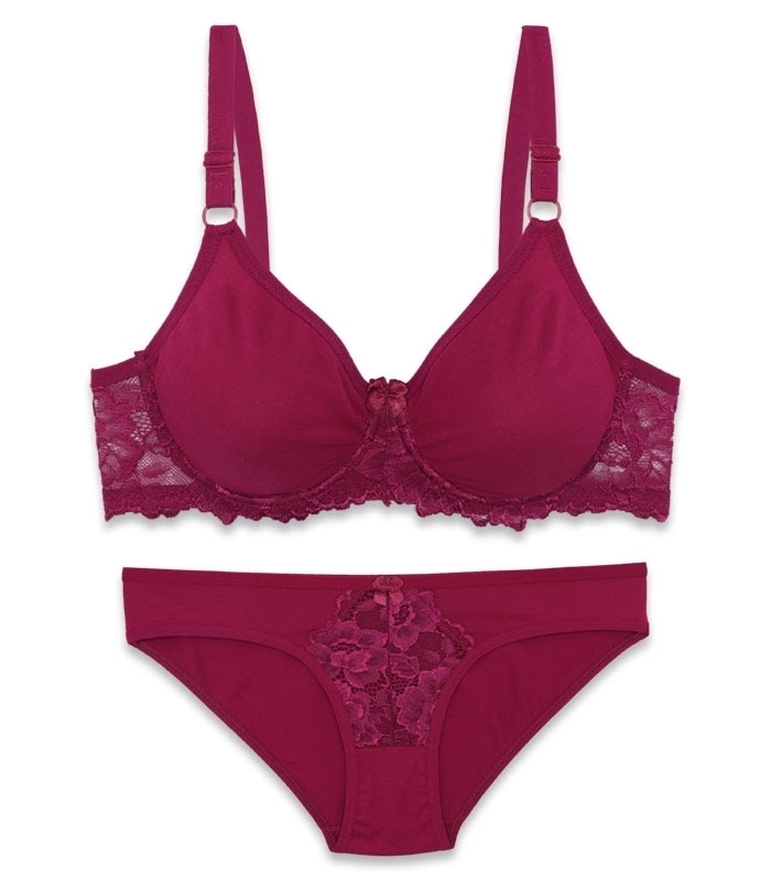 پک ست شورت و سوتین پرسی نخ و دانتل فنردار ایزابلا کد 0170 - بسته 4 عددی