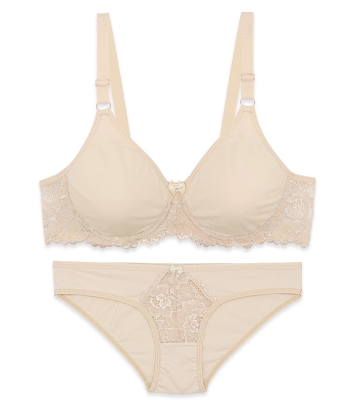 پک ست شورت و سوتین پرسی نخ و دانتل فنردار ایزابلا کد 0170 - بسته 4 عددی