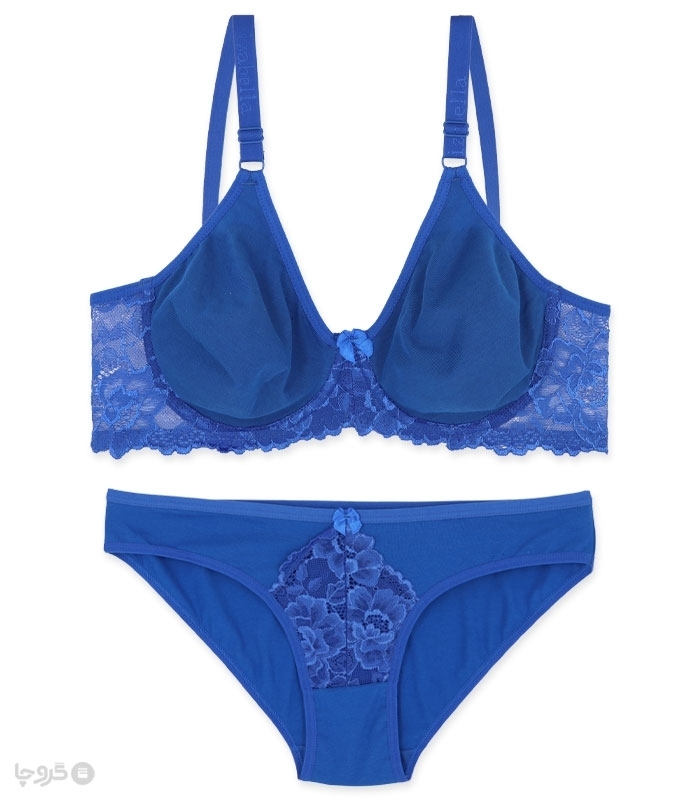 پک ست شورت و سوتین پرسی نخ و دانتل فنردار ایزابلا کد 0170 - بسته 4 عددی