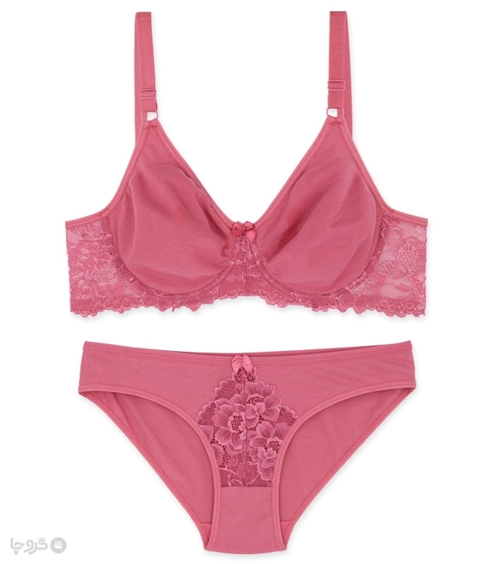 پک ست شورت و سوتین پرسی نخ و دانتل فنردار ایزابلا کد 0170 - بسته 4 عددی