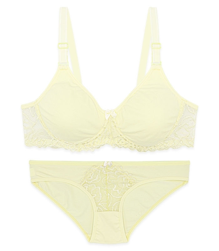 پک ست شورت و سوتین پرسی نخ و دانتل فنردار ایزابلا کد 0170 - بسته 4 عددی