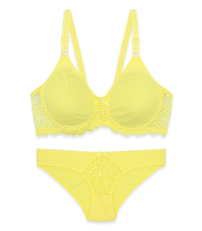 پک ست شورت و سوتین پرسی نخ و دانتل فنردار ایزابلا کد 0170 - بسته 4 عددی