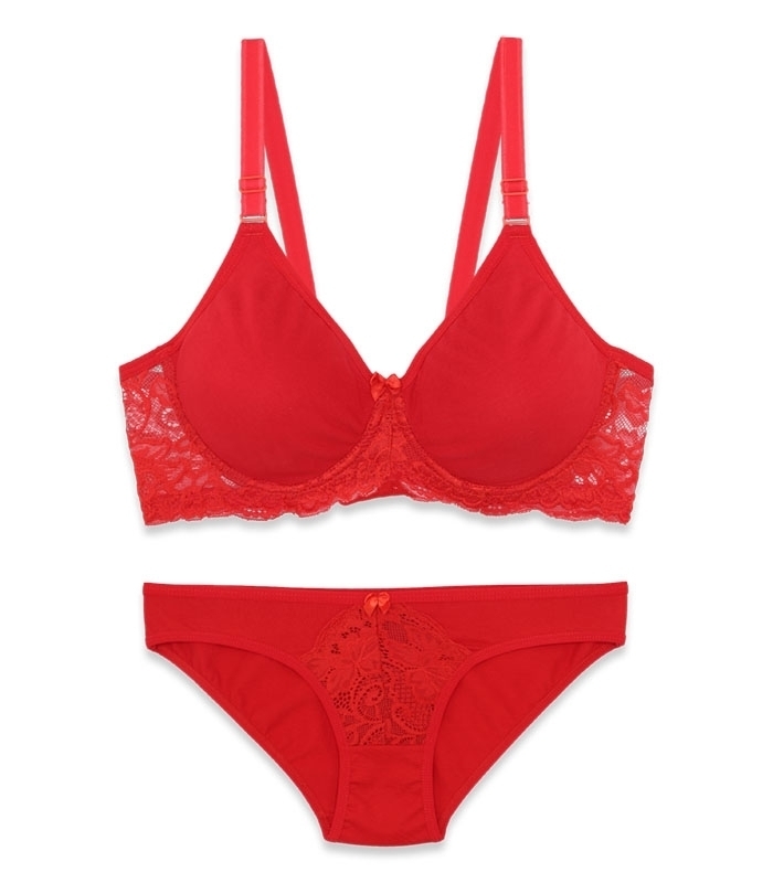 پک ست شورت و سوتین پرسی نخ و دانتل فنردار ایزابلا کد 0170 - بسته 4 عددی