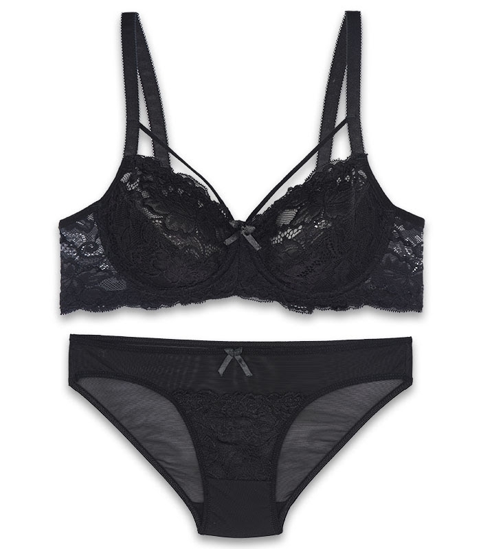 خرید عمده پک ست شورت و سوتین دانتل فنردار ایزابلا کد 610 - بسته 4 عددی