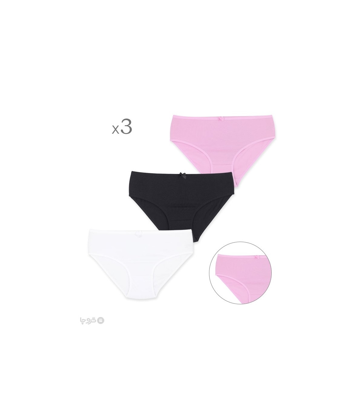 خرید عمده پک شورت زنانه اسلیپ نخی Misspel میسپل کد 1000 میکس ساده - 4 بسته 3 عددی