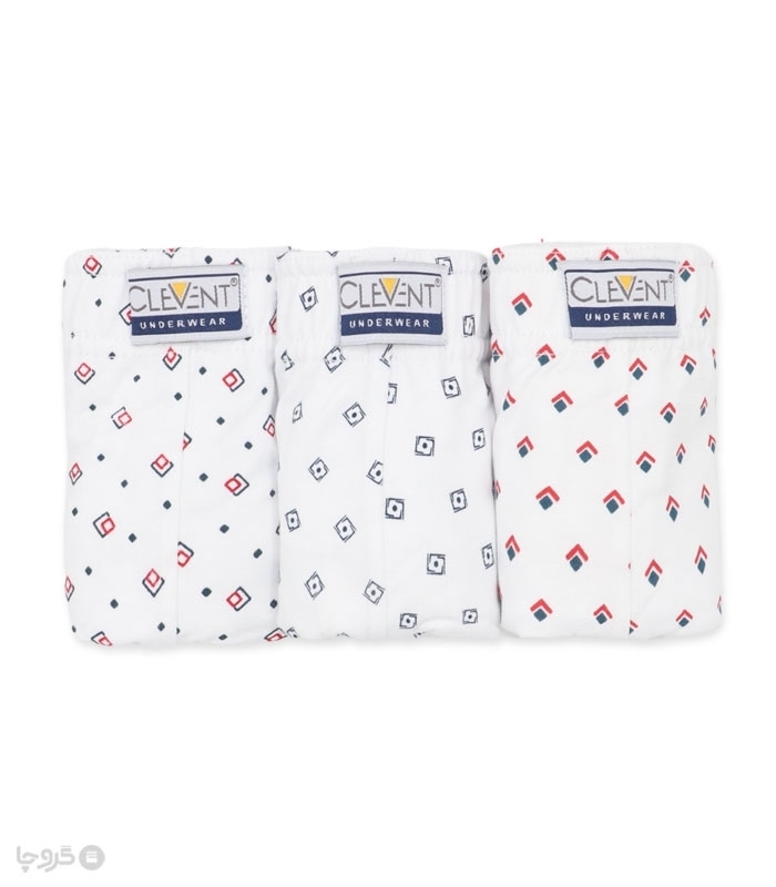 خرید عمده پک شورت مردانه اسلیپ نخی کمر لیفه‌ای Clevent کلونت کد 2111 طرح میکس چاپی - 2 بسته 3 عددی
