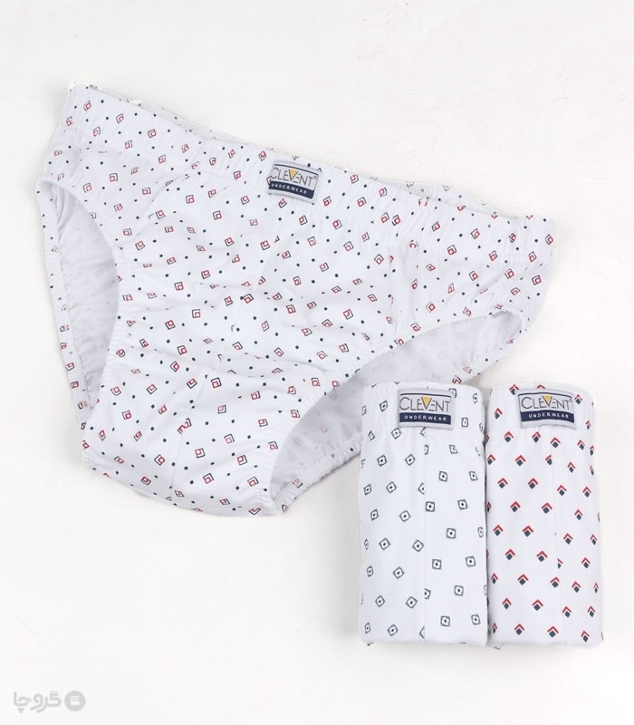 خرید عمده پک شورت مردانه اسلیپ نخی کمر لیفه‌ای Clevent کلونت کد 2111 طرح میکس چاپی - 2 بسته 3 عددی