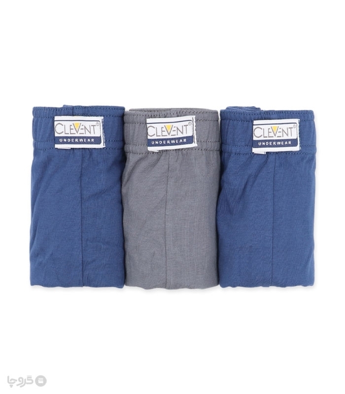 خرید عمده پک شورت مردانه اسلیپ نخی کمر لیفه‌ای Clevent کلونت کد 2100 - 2 بسته 3 عددی