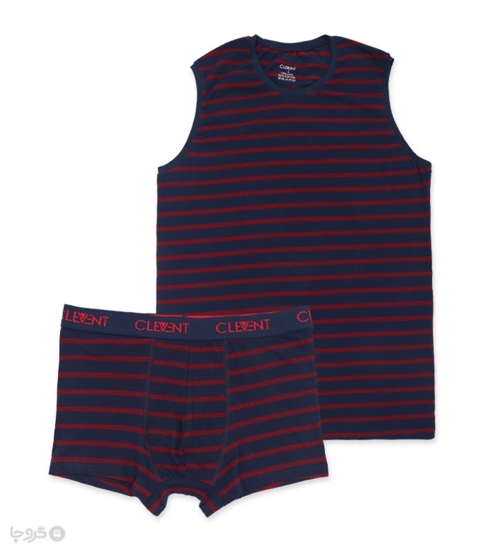 خرید عمده پک ست زیرپوش و شورت پادار نخی Clevent کلونت کد 1601 - بسته 6 عددی