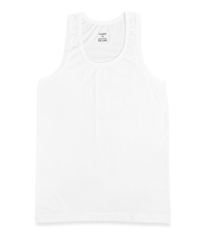 خرید عمده پک زیرپوش نخی رکابی یقه گرد کلونت کد 1100 - بسته 6 عددی