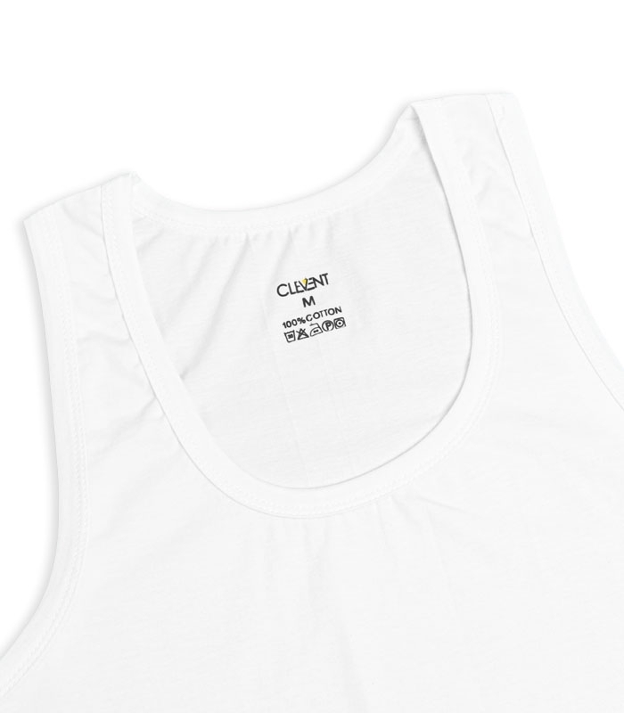 خرید عمده پک زیرپوش نخی رکابی یقه گرد کلونت کد 1100 - بسته 6 عددی