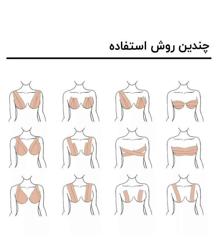 خرید عمده چسب لیفت سینه نواری 5 متری Boob Tape کد 75